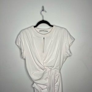 Alexander Wang Asymmetric Cotton Mini Dress White Women’s Size 6